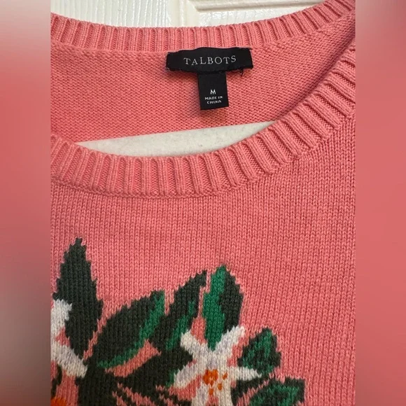 Talbots Bold Oranges Crewneck Pullover - Picture 5 of 12